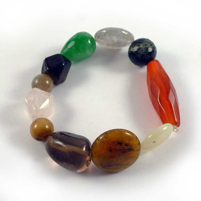 Bracelet élastique en vermeil plaqué or rose - Perle de Jade